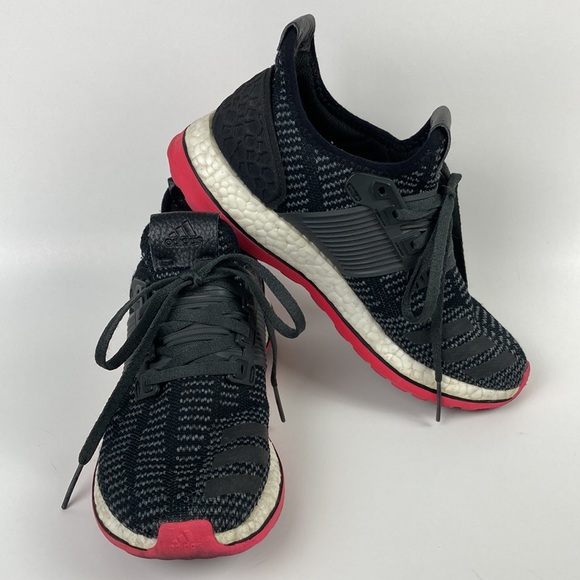 Adidas Pure Boost Black & Pink Running Shoe - Picture 1 of 15